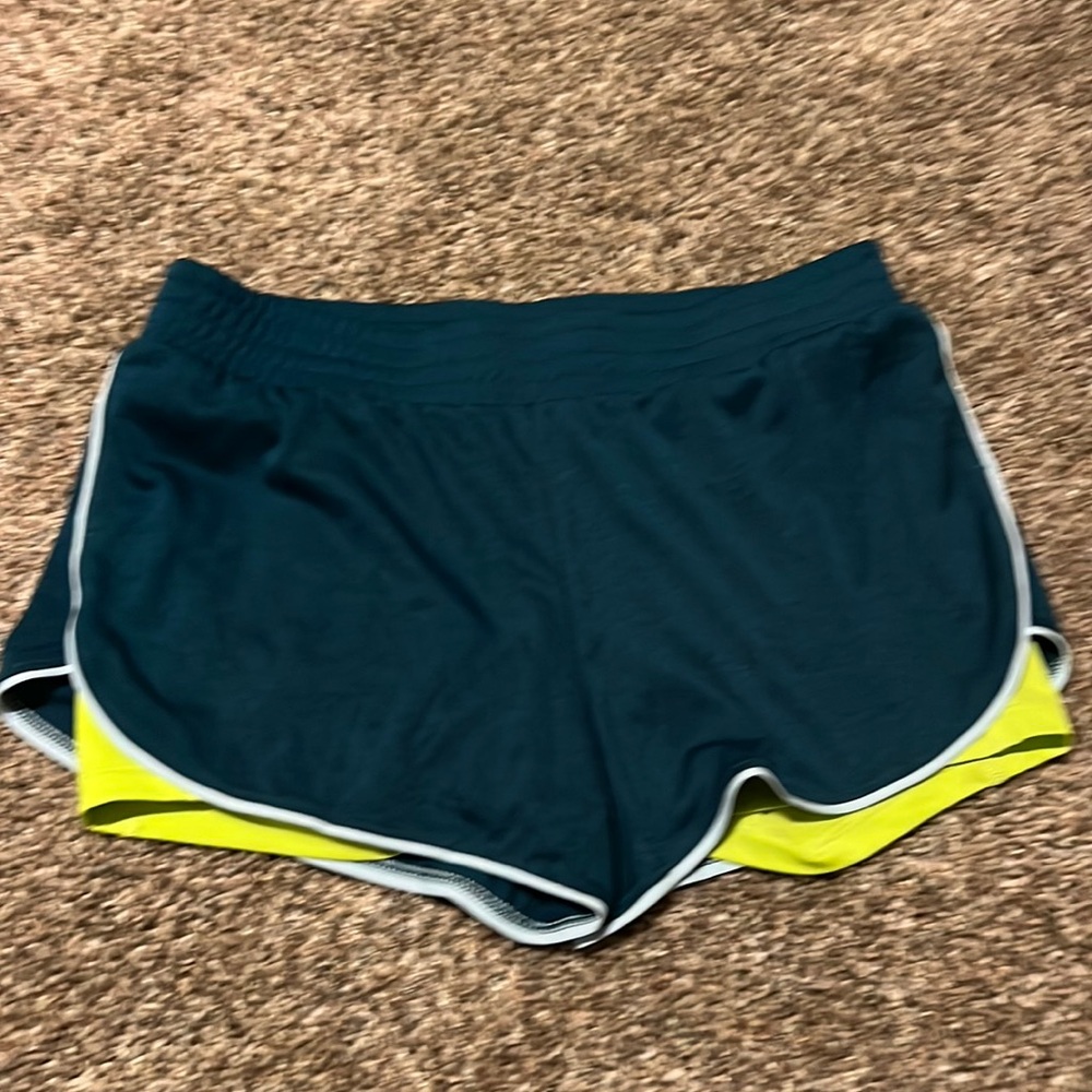 Size M Brooks running shorts with bikers shorts underneath